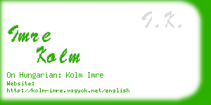 imre kolm business card